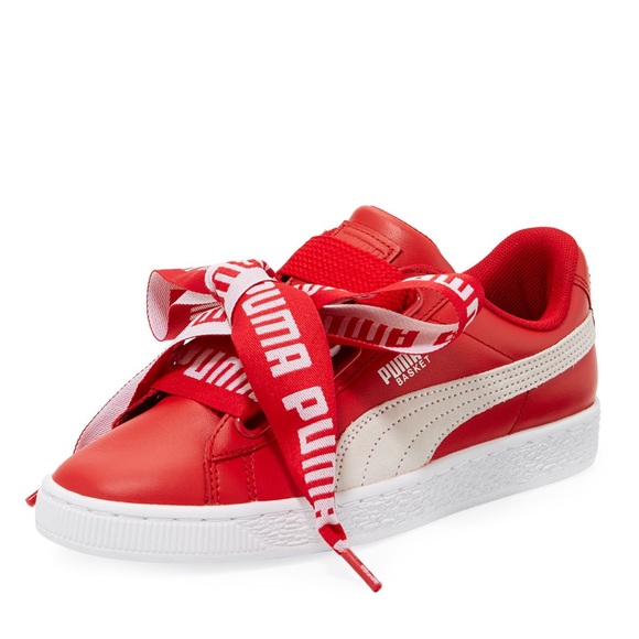 puma basket heart red